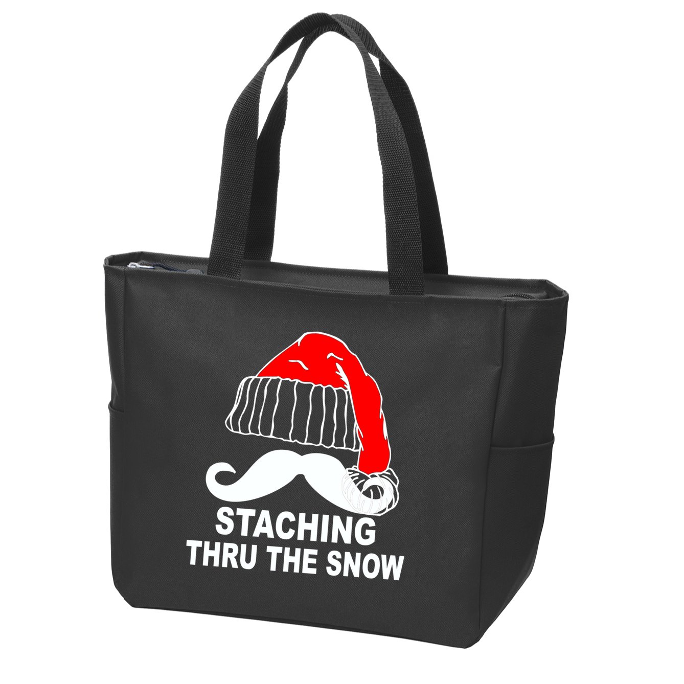 Mustache Thru The Snow Zip Tote Bag