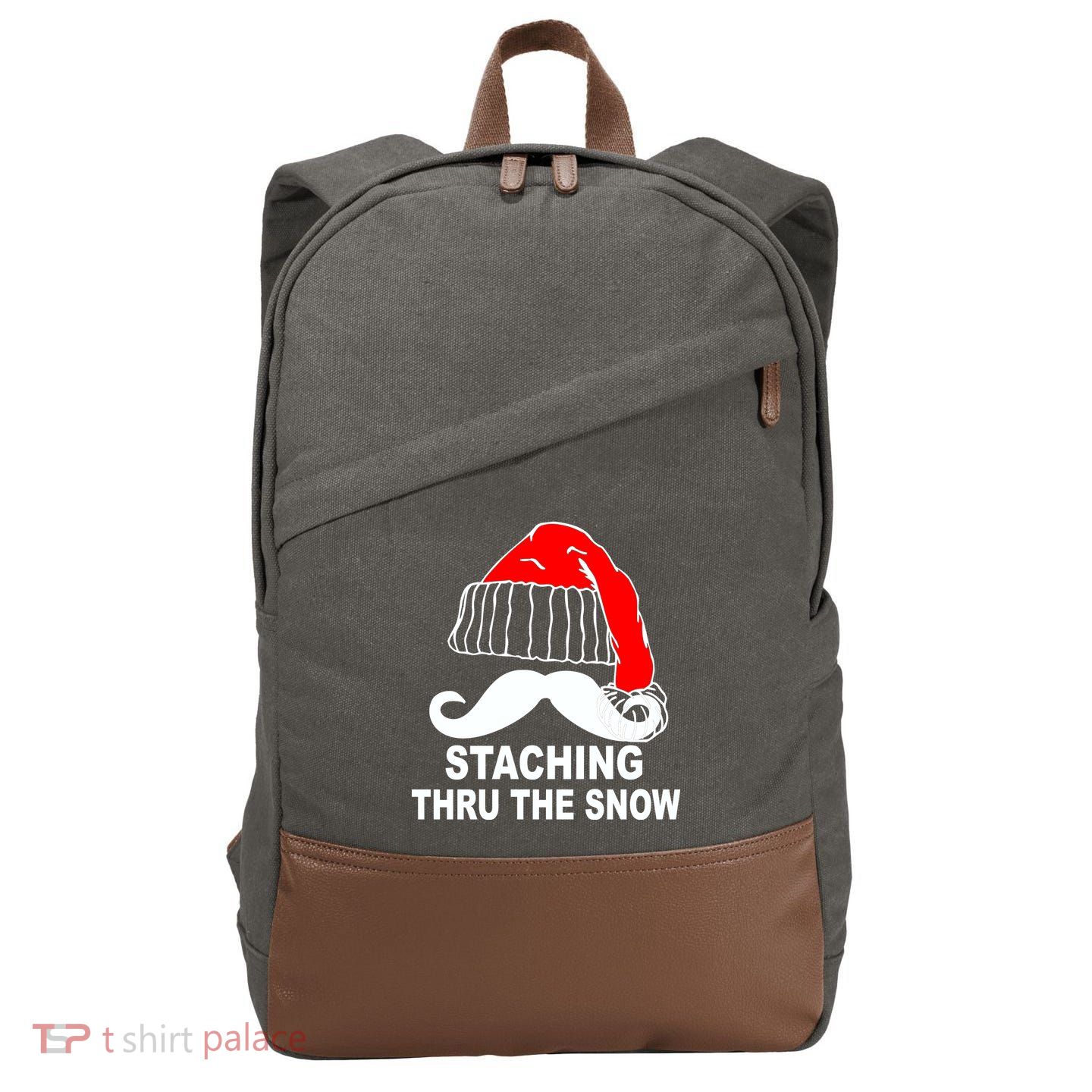 Mustache Thru The Snow Cotton Canvas Backpack