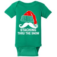 Mustache Thru The Snow Baby Bodysuit