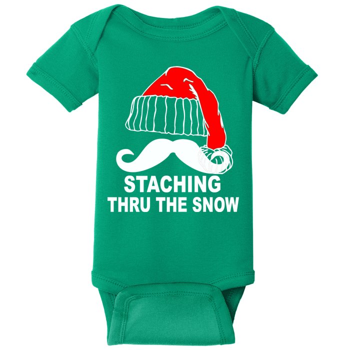 Mustache Thru The Snow Baby Bodysuit