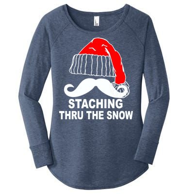 Mustache Thru The Snow Women's Perfect Tri Tunic Long Sleeve Shirt