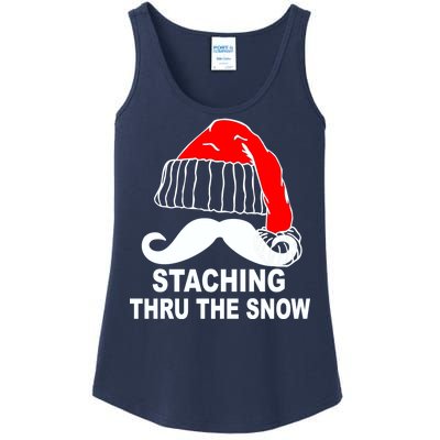 Mustache Thru The Snow Ladies Essential Tank