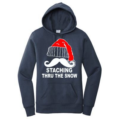 Mustache Thru The Snow Women's Pullover Hoodie