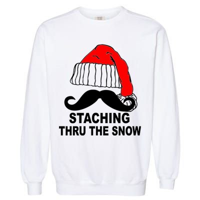 Mustache Thru The Snow Garment-Dyed Sweatshirt