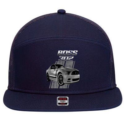 Mustang 50 Years Boss 302 7 Panel Mesh Trucker Snapback Hat