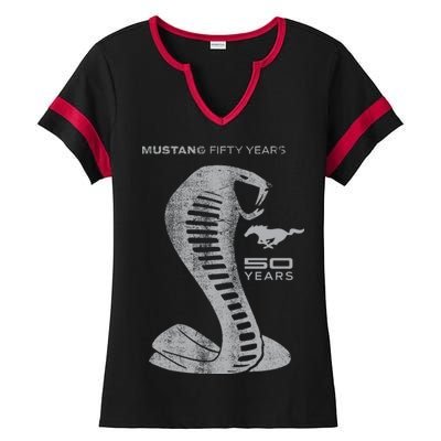 MUSTANG 50 YEARS COBRA - Official Ladies Halftime Notch Neck Tee