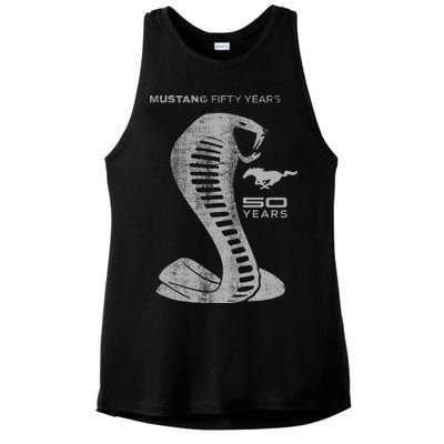 MUSTANG 50 YEARS COBRA - Official Ladies PosiCharge Tri-Blend Wicking Tank