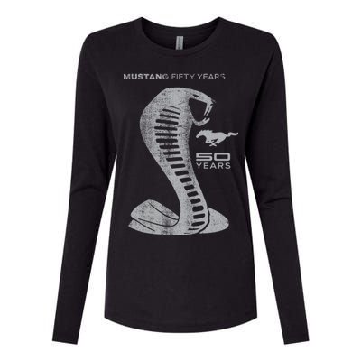 MUSTANG 50 YEARS COBRA - Official Womens Cotton Relaxed Long Sleeve T-Shirt