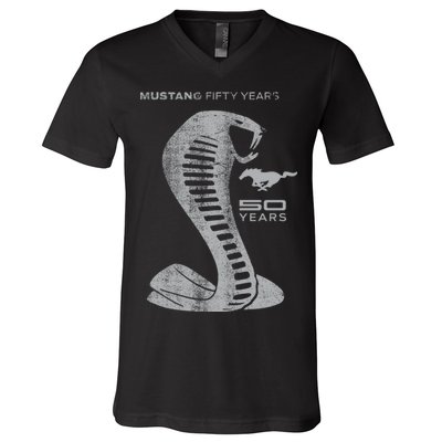 MUSTANG 50 YEARS COBRA - Official V-Neck T-Shirt