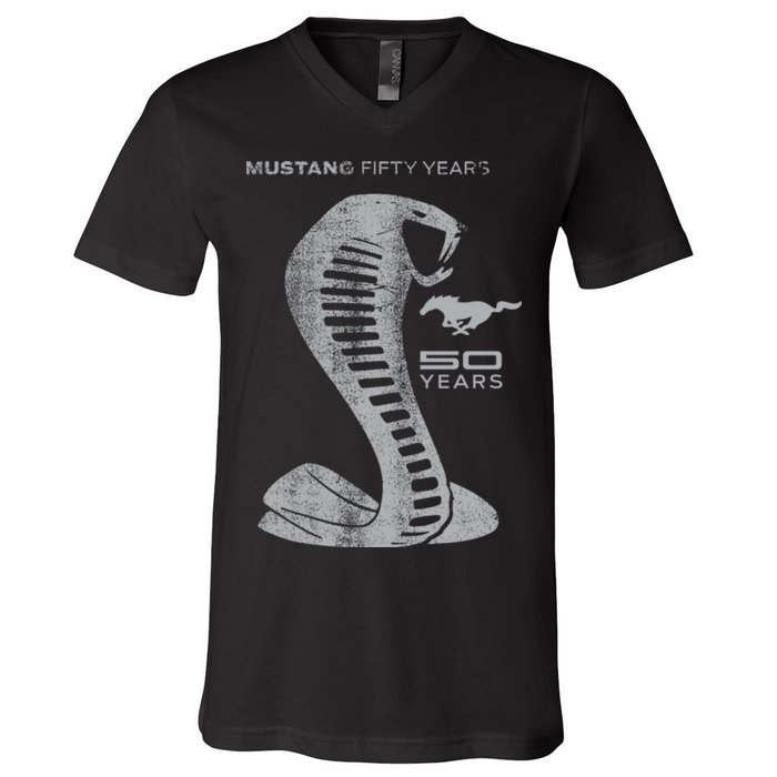 MUSTANG 50 YEARS COBRA - Official V-Neck T-Shirt