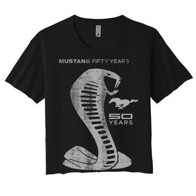 MUSTANG 50 YEARS COBRA - Official Women's Crop Top Tee