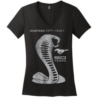 MUSTANG 50 YEARS COBRA - Official Women's V-Neck T-Shirt