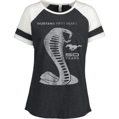 MUSTANG 50 YEARS COBRA - Official Enza Ladies Jersey Colorblock Tee