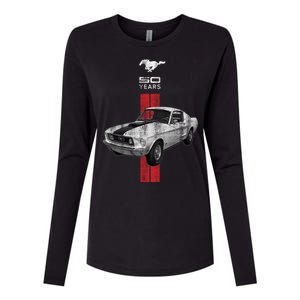 Mustang 50 Years Official Ford Womens Cotton Relaxed Long Sleeve T-Shirt