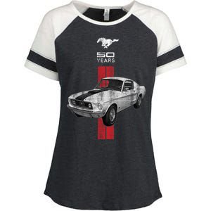 Mustang 50 Years Official Ford Enza Ladies Jersey Colorblock Tee