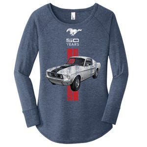 Mustang 50 Years Official Ford Women's Perfect Tri Tunic Long Sleeve Shirt