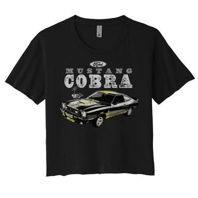 Mustang Cobra Ford Women's Crop Top Tee