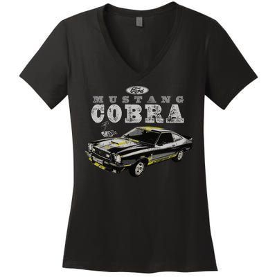 Mustang Cobra Ford Women's V-Neck T-Shirt