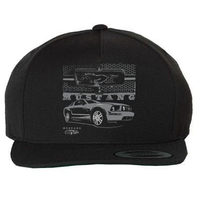 Mustang With Grill Ford Wool Snapback Cap