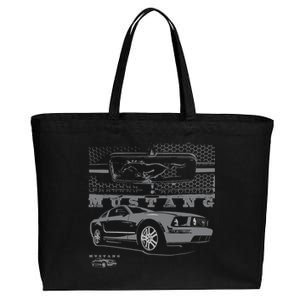 Mustang With Grill Ford Cotton Canvas Jumbo Tote