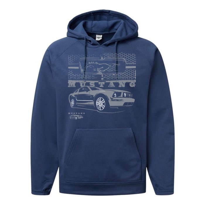 Mustang With Grill Ford Performance Fleece Hoodie