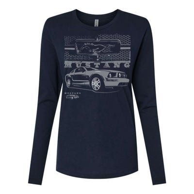 Mustang With Grill Ford Womens Cotton Relaxed Long Sleeve T-Shirt