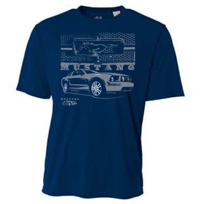 Mustang With Grill Ford Cooling Performance Crew T-Shirt