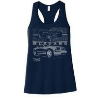 Mustang With Grill Ford Women's Racerback Tank