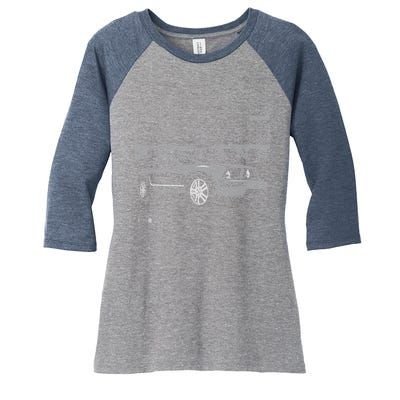 Mustang With Grill Ford Women's Tri-Blend 3/4-Sleeve Raglan Shirt