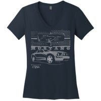 Mustang With Grill Ford Women's V-Neck T-Shirt