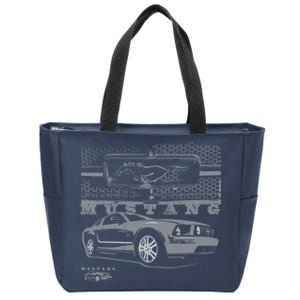 Mustang With Grill Ford Zip Tote Bag