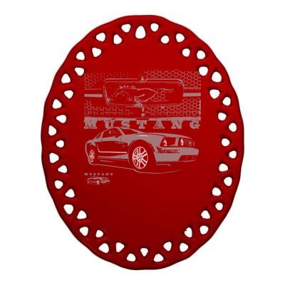 Mustang With Grill Ford Ceramic Oval Ornament