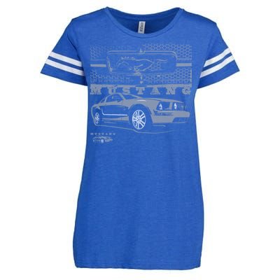 Mustang With Grill Ford Enza Ladies Jersey Football T-Shirt