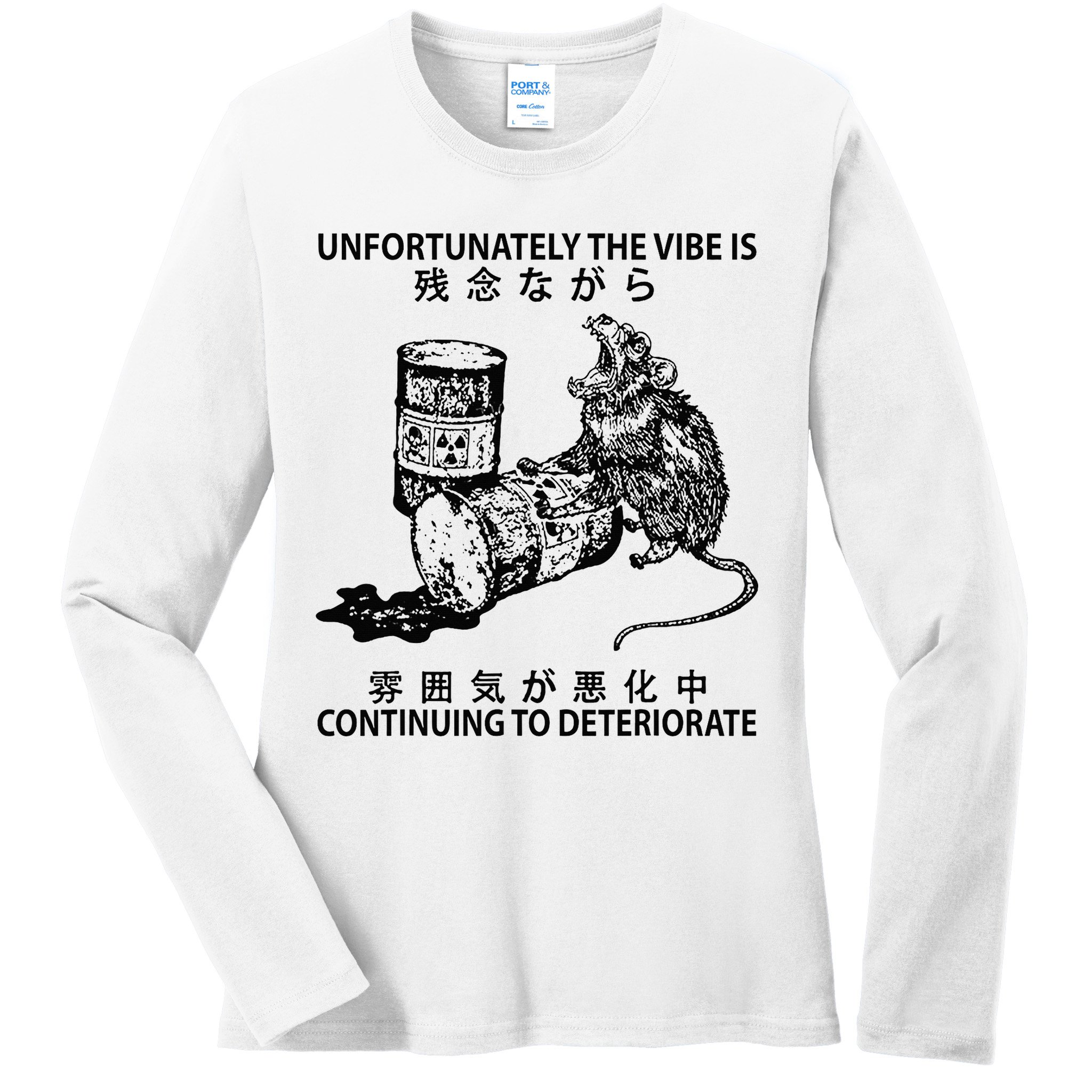 Mouse Unfortunately The Vibe Is Continuing To Deteriorate Ladies Long Sleeve Shirt
