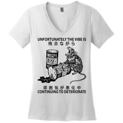 Mouse Unfortunately The Vibe Is Continuing To Deteriorate Women's V-Neck T-Shirt
