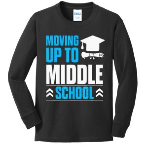 Moving Up To Middle School Elementary School Graduation Kids Long Sleeve Shirt