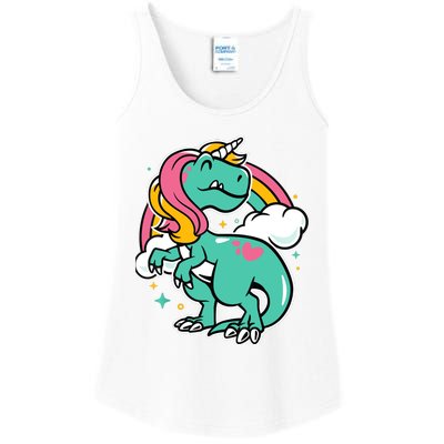 Majestic Unicornasaurus T Rex Unicorn Boy Girl Dinosaur Ladies Essential Tank