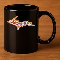 Michigan U.P. Upper Peninsula Agate Collector 11oz C Handle Ceramic Mug