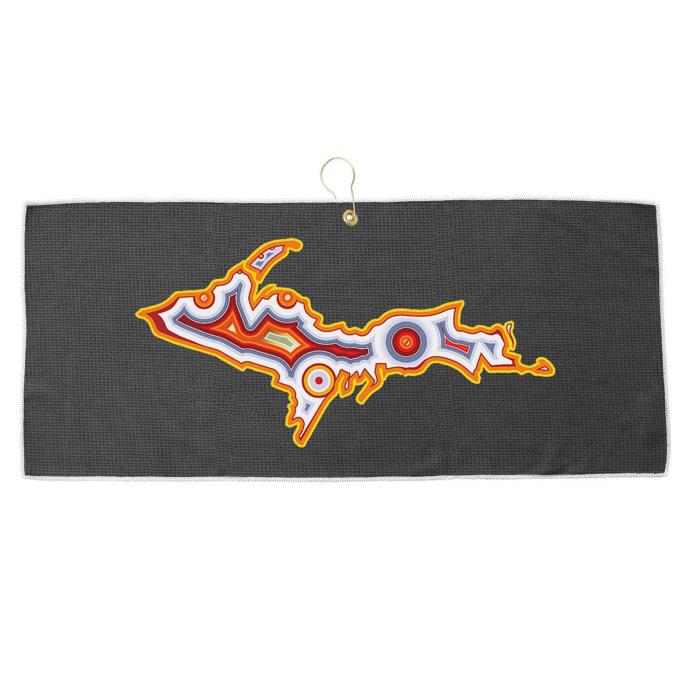 Michigan U.P. Upper Peninsula Agate Collector Large Microfiber Waffle Golf Towel
