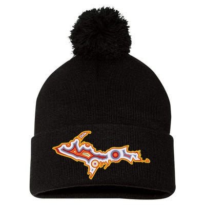 Michigan U.P. Upper Peninsula Agate Collector Pom Pom 12in Knit Beanie