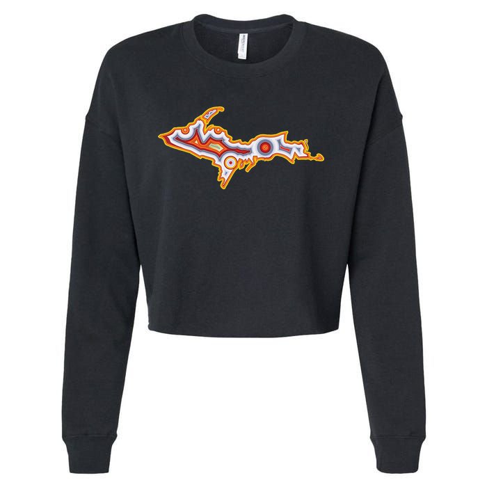 Michigan U.P. Upper Peninsula Agate Collector Cropped Pullover Crew