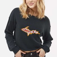 Michigan U.P. Upper Peninsula Agate Collector Cropped Pullover Crew