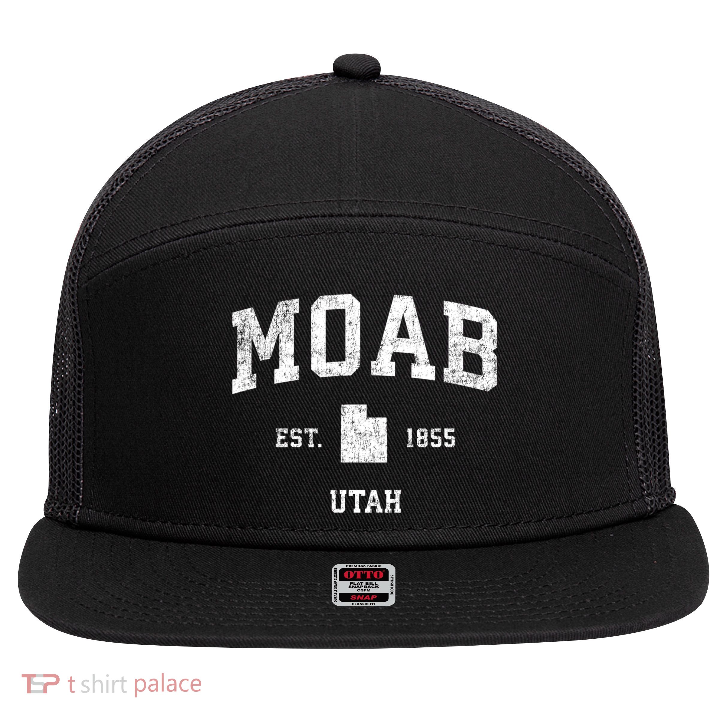 Moab Utah Ut Vintage Sports 7 Panel Mesh Trucker Snapback Hat