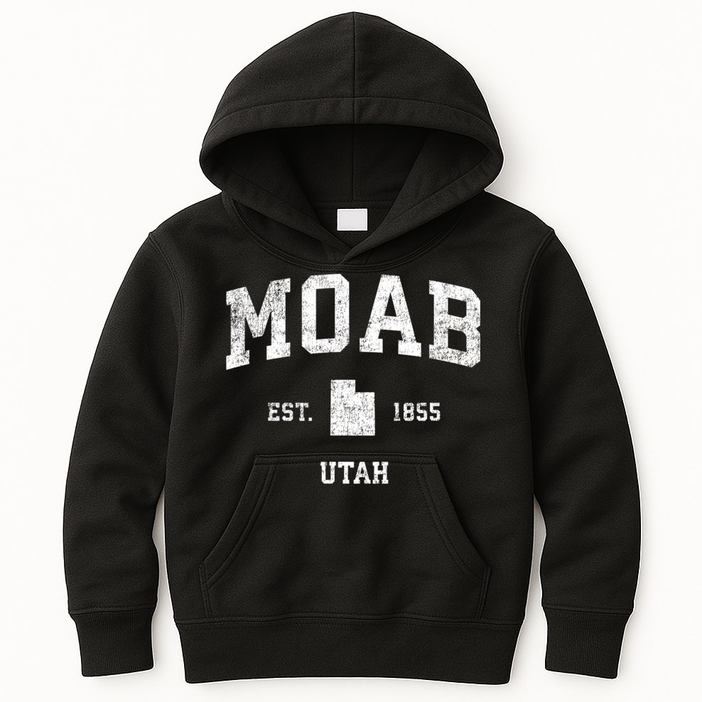 Moab Utah Ut Vintage Sports Kids Hoodie
