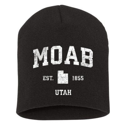 Moab Utah Ut Vintage Sports Short Acrylic Beanie