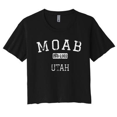 Moab Utah UT Vintage Women's Crop Top Tee