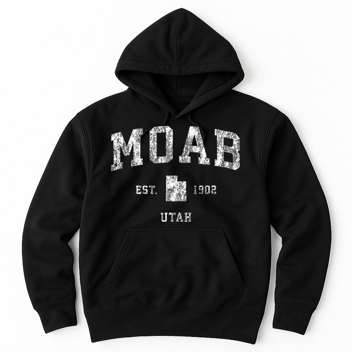 Moab Utah Ut Vintage Athletic Sports Hoodie