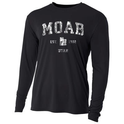 Moab Utah Ut Vintage Athletic Sports Cooling Performance Long Sleeve Crew