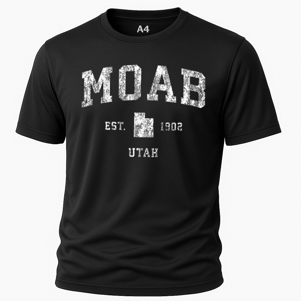 Moab Utah Ut Vintage Athletic Sports Design Cooling Performance Crew T-Shirt