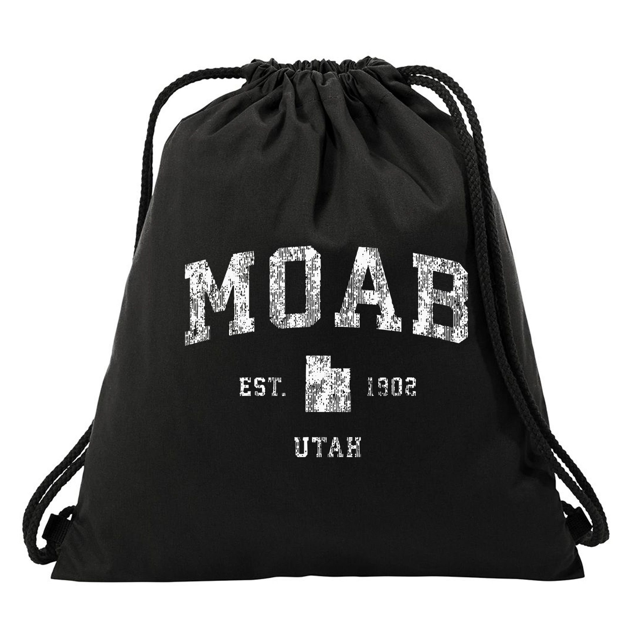 Moab Utah Ut Vintage Athletic Sports Design Drawstring Bag